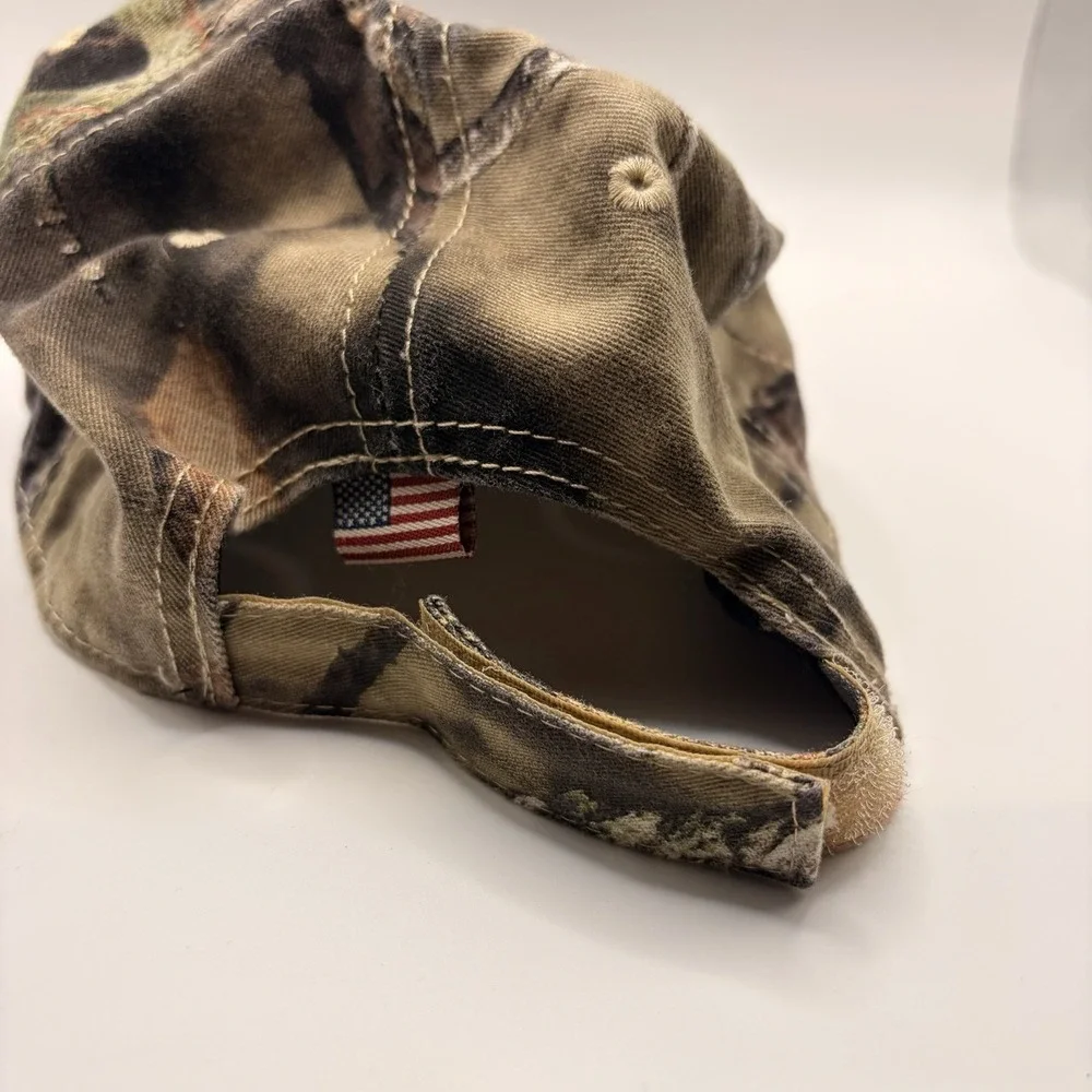 Trump 2020 No Bullshit Camo Adjustable Hat Distressed Cap US Print Factory